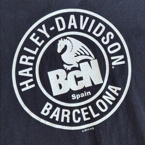 Harley-Davidson #1 Dragon Barcelona Spain Black Tshirt Mens Large‎ Made In USA